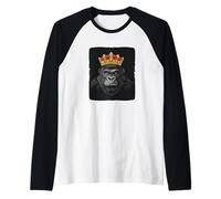 Costume da gorilla con corona per re e gorilla Maglia con Maniche Raglan
