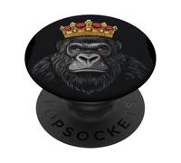 Costume da gorilla con corona per re e gorilla PopSockets PopGrip Adesivo