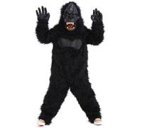 Costume da gorilla di Halloween con guanti copricapo per il compleanno delle