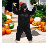 Costume da gorilla di Halloween con guanti copricapo per il compleanno delle