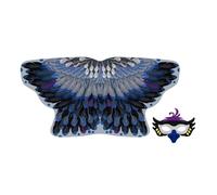 Costume da gufo per bambini, elegante set per cosplay, mantello con ala di uccellino e maschera per Carnevale, per carnevale, feste in maschera, cosplay, scuola, Natale, compleanno, Halloween