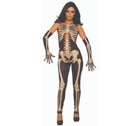 Costume Da Halloween Per Donne Skeletro Di Ossa Lady Bones Taglia Unica 80994