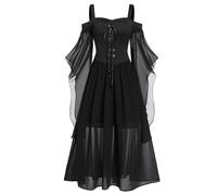 Costume da Halloween Vestito Medievale Donna retrò Curvy Lungo Abito Carnevale