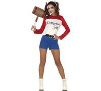 CARNEVALE HALLOWEEN VESTITO COSTUME TIPO HARLEY E JOKER ADULTO