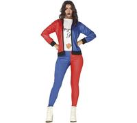CARNEVALE HALLOWEEN VESTITO COSTUME TIPO HARLEY E JOKER ADULTO