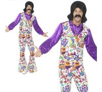 Costume Da Hippie Groovy Anni '60 Per Uomo, Nuovo