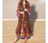 Costume da hippie per donna e ragazza anni '60 e '70, vestito per feste,