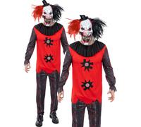 Costume Da Jester Chuckles Per Uomo, Outfit Da Clown Di Halloween Con Maschera