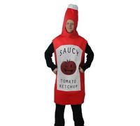 Costume da ketchup per pomodoro, rosso, costume divertente, bottiglia di salsa