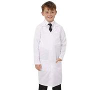 Costume da laboratorio bianco per bambini, per dottore, scienziato, dentista, chef, uniforme a maniche lunghe, con tasche, per la settimana della scienza scolastica, Giornata mondiale del libro, feste