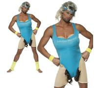 Costume Da Lavoro Per Uomo Anni '80 Let's Get Physical Per Festa Stag