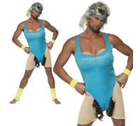 Costume Da Lavoro Per Uomo Anni '80 Let's Get Physical Per Festa Stag