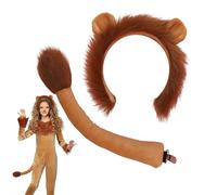 Costume Da Leone - Orecchie E Coda Di Lìon | Lioņ Fasce, Accessorio Per Cupola Di Animale Di Peluche (1 Set) Bàndeau Ořeilles Dë Liôn Con Qùeue, Fermaglio Per Capelli Incluso | Đécostume e F