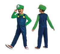 Costume da Luigi per bambini di Super Mario Bros, licenza ufficiale Disguise, vestibilità comoda e design dettagliato, per età 7-8 anni, 4-6 anni, 3-4 anni