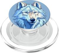 Costume Da Lupo Blu Testa Di Lupo Mannaro E Lupi PopSockets PopGrip per MagSafe