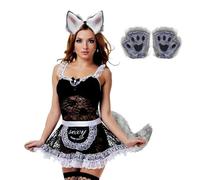 Costume da lupo di Halloween, kit di orecchie e guanti realistici per ragazze, facile da indossare, per Halloween, cosplay, anime, cosplay, spettacoli teatrali