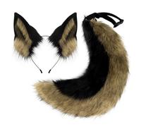 Costume da lupo per cane, orecchie di animale, fascia per capelli, coda, accessori per costume per ragazza, Halloween, cosplay, attrezzatura