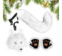 Costume da lupo per cosplay, guanti e code da donna | Halloween finto lupo accessori per Halloween, Natale, carnevale, giochi di ruolo, spettacoli teatrali, sfilata di moda