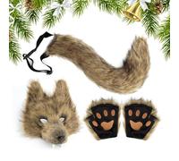 Costume da lupo per cosplay, guanti e code da donna | Halloween finto lupo accessori per Halloween, Natale, carnevale, giochi di ruolo, spettacoli teatrali, sfilata di moda