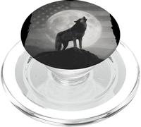 Costume da lupo simbolico con bandiera americana, per ragazzi e ragazze PopSockets PopGrip per MagSafe
