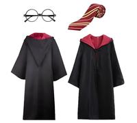 Costume da Mago Harry, Costume Harry, 5 Pezzi Set di Costumi da Mago, Mantello Harry, Mago Cosplay Uniforme, Harry Cosplay Costume per Bambini, Vestito Magico Harry per Halloween Natale Carnival