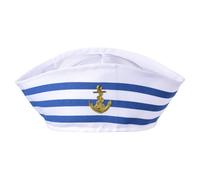 Costume Da Marinaio Marinaio Blu - Cappello Del Capitano Blu Con Cappello Da Marinaio Bianco, Il Marinaio Ha Un Tappo In Costume Per Accessori In Costume | Cappelli Da Marinaio Bianco Per Adul