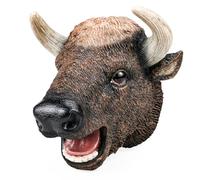 Costume da marionetta a forma di testa di animale, per cosplay, feste, divertimento, costumi interattivi, giochi, burattino, (Wild Yak Brown)