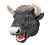 Costume da marionetta a forma di testa di animale, per cosplay, feste, divertimento, costumi interattivi, giochi, burattino, (Wild Yak nero)