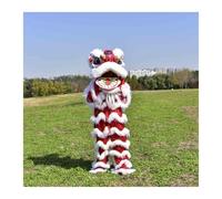 Costume da Mascotte Della Danza Del Leone, Tradizionale Cinese, Con Testa, e Pantaloni per Spettacoli di Festa, Adatto Per Altezze da 150 a 175 Cm / 59-69 Pollici(White,Style A)