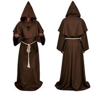 Costume da monaco di Halloween da uomo, lunghezza 146 cm, costume da monaco medievale, altezza 170-175 cm, costume da sacerdote per Halloween, costume di carnevale, costume da M-önch, costume da