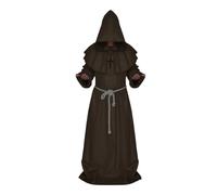 Costume da Monaco vestito frate halloween tunica carnevale saio lungo cappuccio