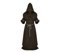 Costume da Monaco vestito frate halloween tunica carnevale saio lungo cappuccio