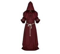 Costume da Monaco vestito frate halloween tunica carnevale saio lungo cappuccio