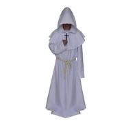 Costume da Monaco vestito frate halloween tunica carnevale saio lungo cappuccio