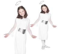 Costume Da Natività Per Ragazze Bianco Per Scuola Abito Fantasioso Angelico