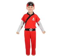 Costume da Ninja per Bambini | Travestimento Shinobi per Bambino | Rosso | Cotone | Taglia: 122