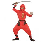 Costume da Ninja Rosso da bambino per Halloween e Carnevale, 8-10 anni