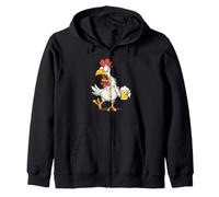 Costume da Notte di Birra con Questo Divertente Look da Pollo Felpa con Cappuccio