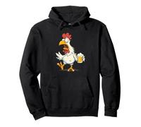 Costume da Notte di Birra con Questo Divertente Look da Pollo Felpa con Cappuccio
