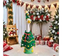 Costume da oca in feltro a tema natalizio per oche da 58 cm, include abito per albero e cappello ornato a stella per decorazioni natalizie per la casa e il giardino