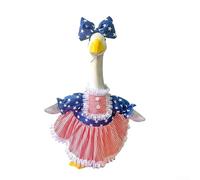Costume da oca patriottica all'aperto per statue d'oca da 23 pollici tessuto resistente alle intemperie per il 4 luglio decorazione del giardino e del portico