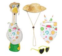 Costume da oche da portico, costume da statua di oche, a tema vacanza in spiaggia, cappello di paglia, occhiali da sole per matrimoni, arredi per la casa, vetrine, patio