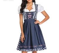 Costume da Oktoberfest da donna, vestito da Dirndl da Wench Festival della birra in stile nazionale con vestito uniforme da cameriera di grembiule