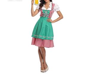 Costume da Oktoberfest da donna, vestito da Dirndl da Wench Festival della birra in stile nazionale con vestito uniforme da cameriera di grembiule