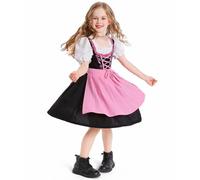 Costume da Oktoberfest per ragazze, vestito da cameriera bavarese, grembiule per carnevale, Halloween, costumi, rosa, 8-10 Anni