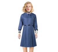 Costume da orfano di Halloween per adulti, costume da orfano Esther cosplay, abito vintage da donna con colletto Peter Pan a maniche lunghe blu scozzese vestito da festa