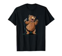 Costume da orso che ride e canta per gli amanti degli orsi karaoke Maglietta