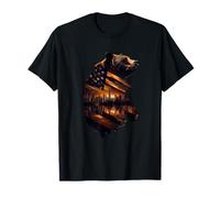 Costume da Orso Patriottico per Gli Amanti della Città Americana e simbolici Maglietta