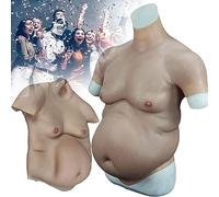 Costume da pancia da birra in silicone, pancia finta artificiale in silicone, costume da grasso realistico, pelle di simulazione dei muscoli addominali in silicone più forte per travestiti da cospla