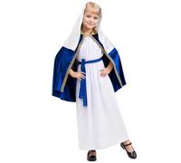 Costume da pastore Joseph per bambini, costume da presepe per cosplay | Set di 4 pezzi con vestaglia, copricapo, cinture, stampella, per giochi di ruolo scolastici, costume natalizio (Giuseppe